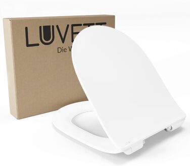 Унітазне сидіння LUVETT Deluxe D800 з мікроліфтом, SoftClose, EasyClean, преміум дюропласт, стійке до подряпин, біле
