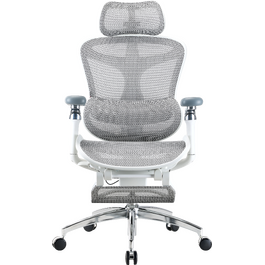 Крісло офісне з підставкою для ніг Sihoo DORO C300 Pro Mesh White with footrest