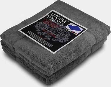 Бавовняний килимок для ванної Utopia Towels, 2 шт, 53x86 см, сірий, махровий, праний