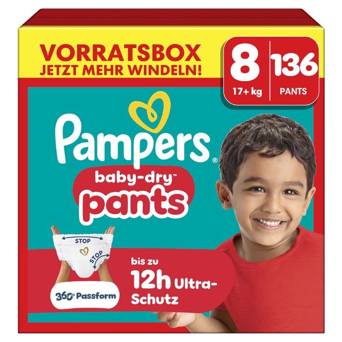Підгузки-трусики Pampers Baby-Dry розмір 6 (13-19 кг), 138 шт, захист від протікань 360°