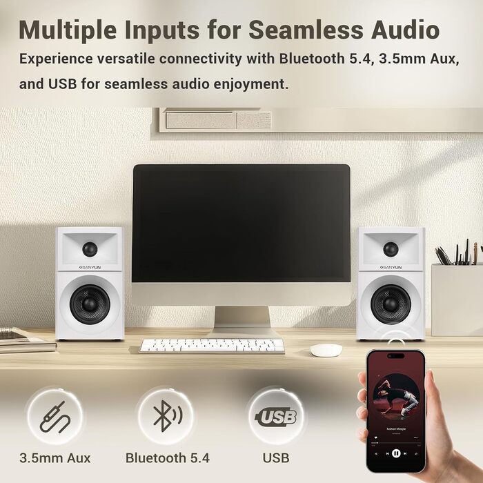 Sanyun SW203: Акустична система 60W, 4-Way, DSP, 3D звук, 3