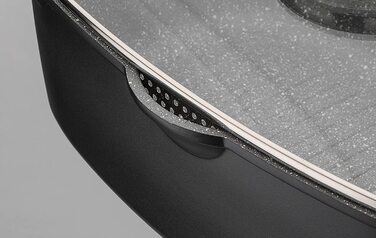 Універсальний гусятниця GSW Gourmet Granit з кришкою, алюмінієвий литий, 6 л, для індукції, духовки, тушкування, запікання, чорний