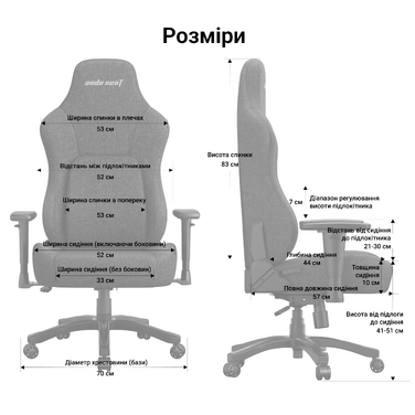 Крісло геймерське ігрове Anda Seat Phantom 4 L до 90 кг Black Fabric (AD18YSD-72-B-F-B01)