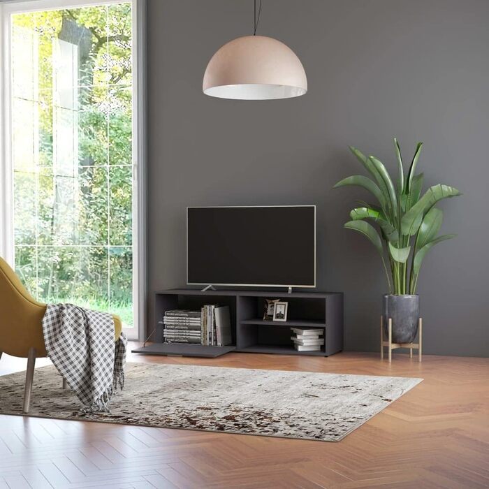 vidaXL ТВ тумба з дверцятами та полицями, сіра, 120x34x37 см, ДСП