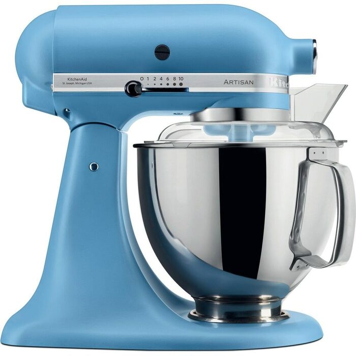 Кухонна машина KitchenAid Artisan — планетарний міксер з чашами з нержавіючої сталі 4.8 л та набором аксесуарів (5 шт), Vintage Blue