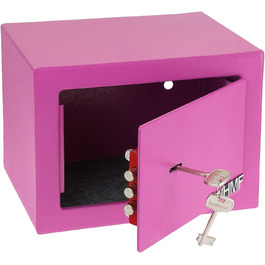Сейф HMF 49216-15 малий меблевий з ключем, рожевий, 23x17x17 см