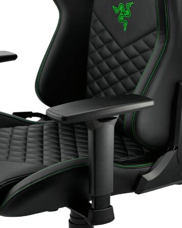 Ігрове крісло Razer Edition TAROK Natrix: дихаюча екошкіра, 3D підлокітники Softcoat, функція гойдання, з подушками під поперек та голову, до 130 кг, чорне