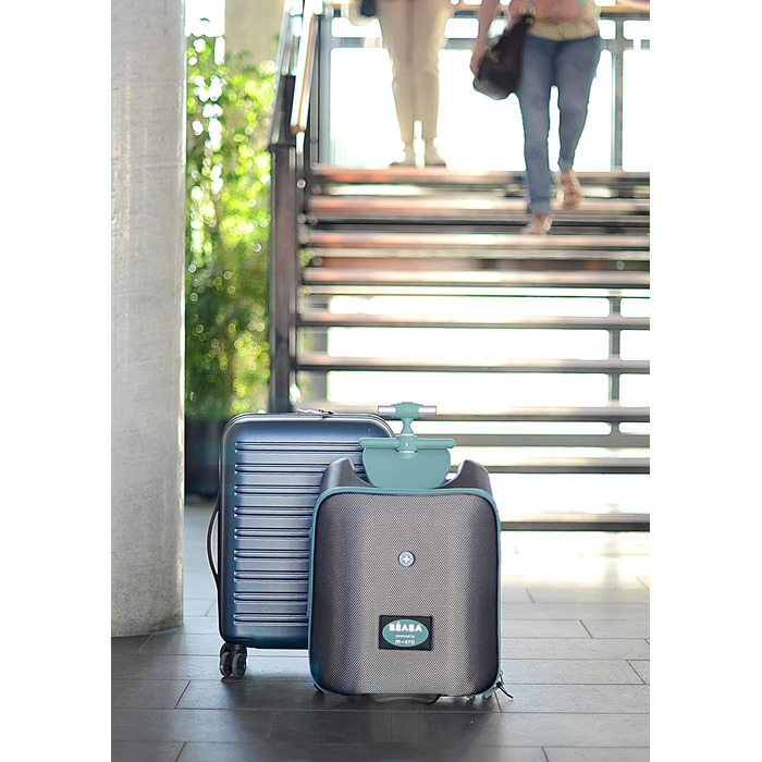 Дитяча валіза-самокат BÉABA & Micro Mobility Luggage Eazy, 2-в-1, з сидінням, для дітей від 4 років, розширювана, 22 л, багато відділень, синя