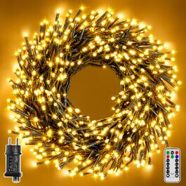 Світлодіодна гірлянда Cluster 30м, 1500 LED теплий білий колір, вулична з пультом керування