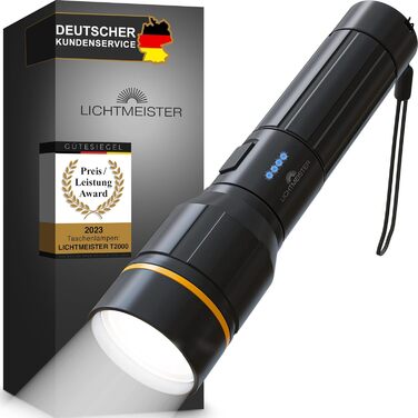Ліхтар LICHTMEISTER LED 2000 люмен, акумулятор 5000 мА·год, надяскравий, перезаряджуваний