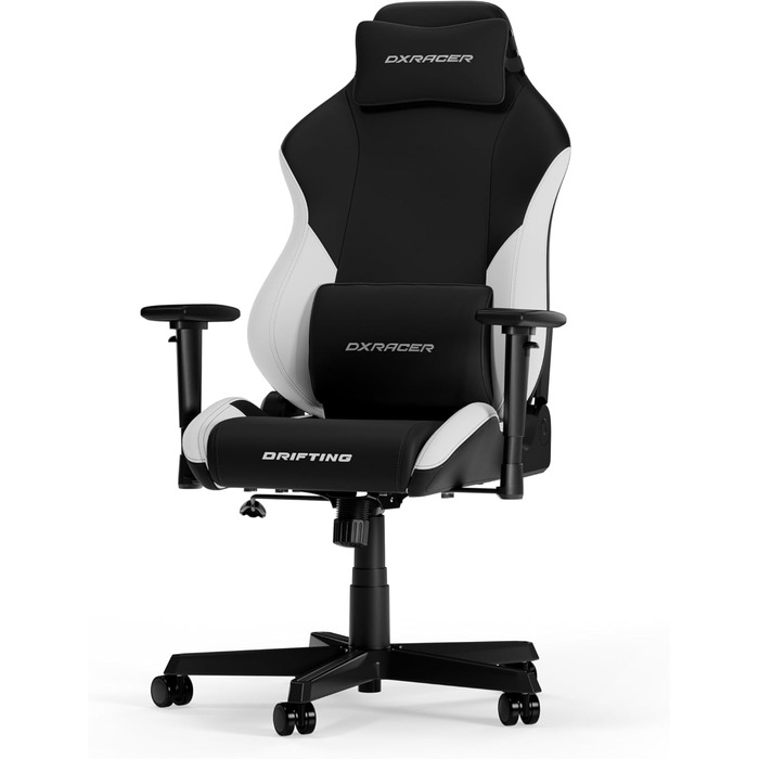 Ігрове крісло DXRacer DRIFTING L, чорне-біле, EPU шкіра, оригінал
