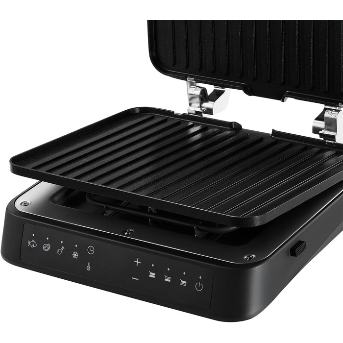 Електрогриль-тостер ZEEGMA Grill Chef 3.0 2-в-1, 2000 Вт, керамічне антипригарне покриття, регульована температура та кут нахилу, можна мити в посудомийній машині