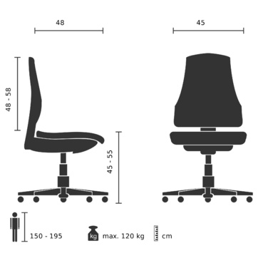 Робоче крісло / офісне крісло MOVE WORK 3D пластик / ПВХ сірий hjh OFFICE