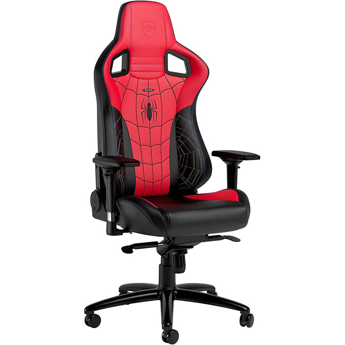 Ігрове крісло noblechairs Epic Spider-Man Edition, ергономічне, офісне, з підголівником і поперековою підтримкою, для користувачів до 120 кг і 185 см, спецвидання, екошкіра PU