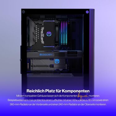 Корпус для ПК ENDORFY Ventum 200 Air ATX з 4 вентиляторами 120 мм, загартоване скло, mesh-панель, компактний, широка сумісність з охолодженням, EY2A002
