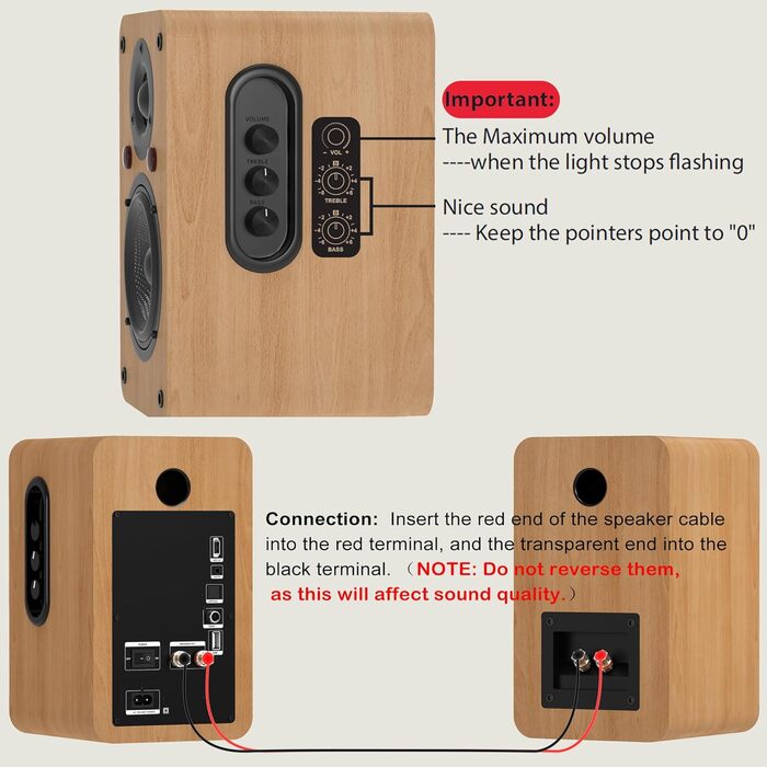 LONPOO LP-42S/LP-42X-YELLOW: Компактні Bluetooth колонки з USB, AUX та виходом для навушників | 30W, 3-дюймовий динамік, дерев'яний корпус