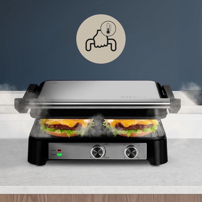 Електрогриль-тостер ZEEGMA Grill Chef 2-в-1 з керамічним антипригарним покриттям 2000 Вт