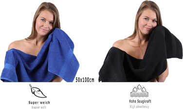 Набір рушників Betz PREMIUM 10 шт., 100% бавовна, чорний і королівський синій – 2 банних, 4 для рук, 2 гостьових, 2 рукавички