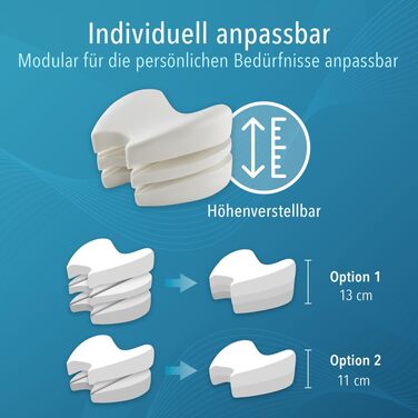 Подушка для сну між ніг Blumtal з піни Memory Foam для тих, хто спить на боку - сертифікат Oeko-TEX, ортопедична подушка від болю в спині та сідничному нерві, сіра