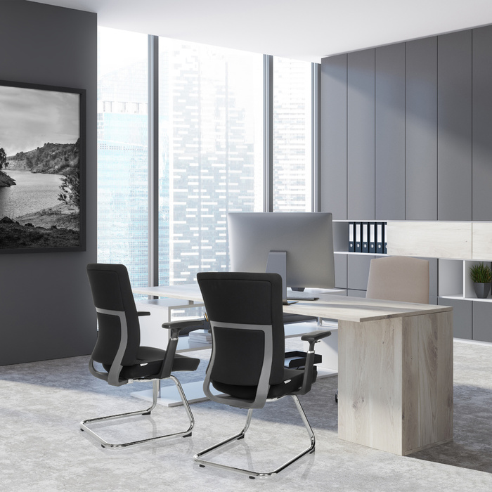 Крісло для відвідувачів / Конференц-крісло CAPTIVO PRO V Тканина Чорний HJH OFFICE