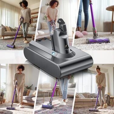 Акумулятор для пилососа Dyson V6 (Powtree) + 2 фільтри + захисна кришка + гвинти, Сірий