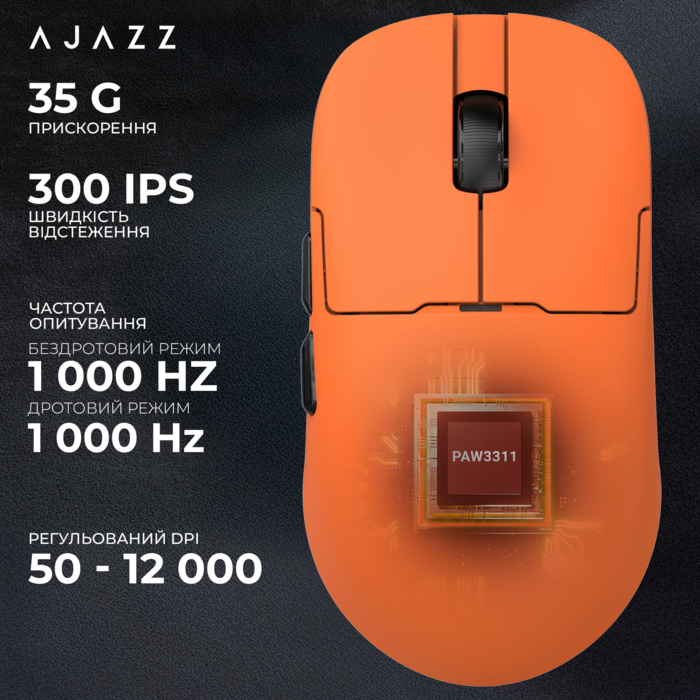 Бездротова ігрова миша Ajazz AJ159P MC Orange (AJ159P-MC-Orange)