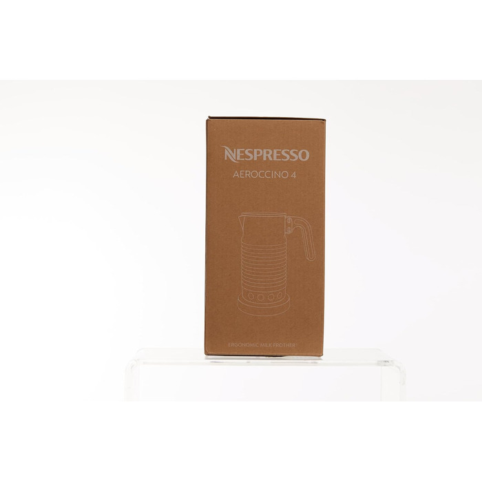 Електричний спінювач молока Nespresso Aeroccino 4, 120 мл кремової пінки, 240 мл гарячого молока, підходить для посудомийної машини, сріблястий