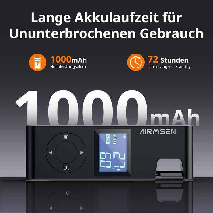 Бездротовий термометр для м'яса AIRMSEN з Bluetooth, 150м, LCD-дисплей, 1000mAh, для гриля, барбекю, копчення, чорний