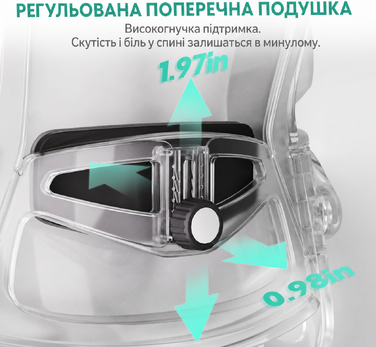 Ергономічне крісло для офісу та геймінгу, широке сидіння, регульовані підлокітники, біло-сіре, 90° підйом підлокітників