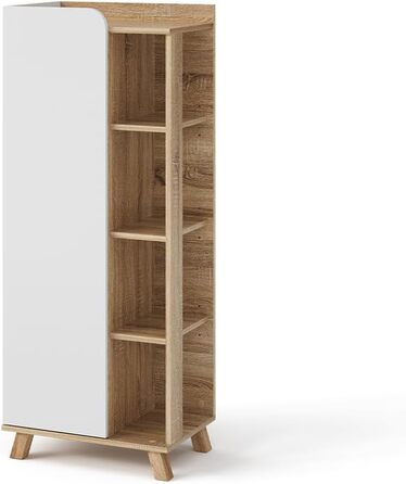 Середня шафа Vicco Karen, дуб сонома/білий, 50x128 см, з дверцятами та відкритими полицями