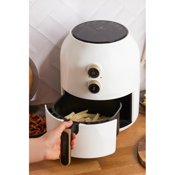 Аерофритюрниця Karaca Multifry 3,5 л 1350 Вт біла, енергозберігаюча, легке очищення, здорова смаження, аерофрайєр
