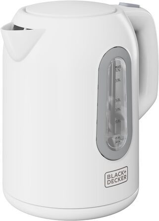 Електричний чайник BLACK+DECKER BXKE2204E 1,7 л, 2200 Вт, з автоматичним вимкненням, 360° база, прихований нагрівач, фільтр, індикатор рівня води
