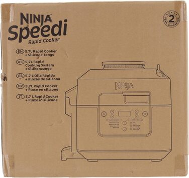 Мультиварка Ninja Speedi 5,7 л, 10-в-1, аерофритюрниця, повільне приготування, гриль, випічка, чорна та мідна ON400EUCP