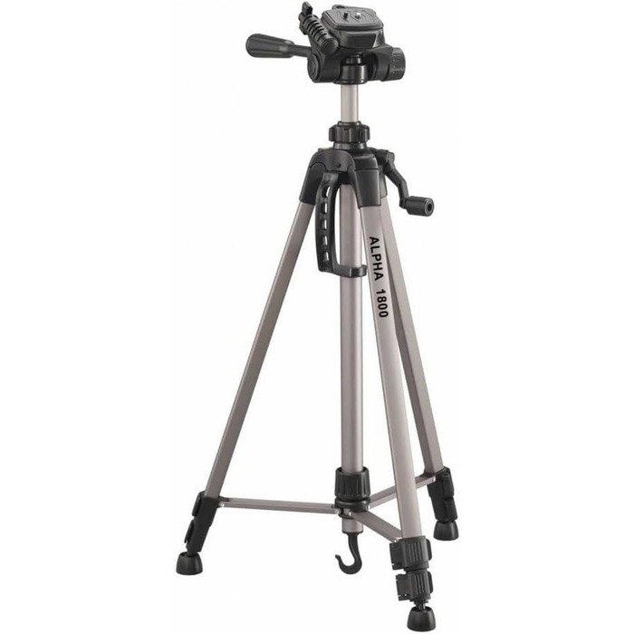 Штатив CULLMANN Alpha 1800 для смартфонів і камер, 140 см, 3D-головка, алюмінієвий, сріблястий, вантажопідйомність 2 кг