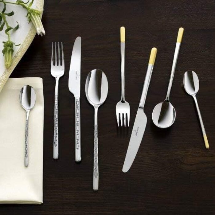 Столовий набір Villeroy & Boch Ella, 30 предметів, золочений, для 6 осіб, нержавіюча сталь з позолотою, придатний для посудомийної машини