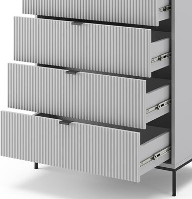 Комод Vicco Eliza сірий 76x120 см, 5 шухляд, ДСП