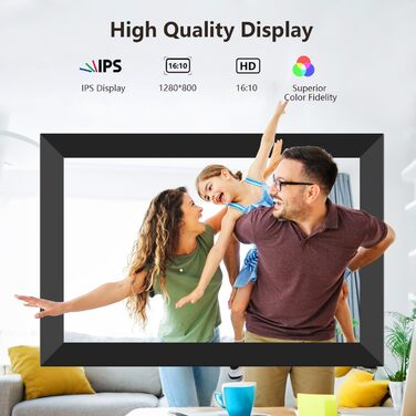 Цифровий фоторамка FRAMEO з Wi-Fi, 32GB, 10.1 дюймів, IPS LCD, сенсорний екран, Smart Cloud, автоматичне обертання. Діліться моментами через додаток Frameo