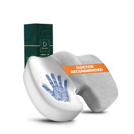 Ортопедична подушка для сидіння з піни Memory Foam: для офісного крісла та авто, зняття тиску, комфорт при тривалому сидінні, нековзка, знімний чохол (Сірий)