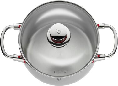 Набір каструль WMF Quality One 5 шт для індукції, полірована нержавіюча сталь з кришками, без покриття, з паровідводом