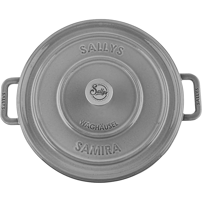 Чавунний каструля Sallys 'Samira' Deluxe 2,2 л, універсальна, для всіх плит і духовки до 250°C, сірий