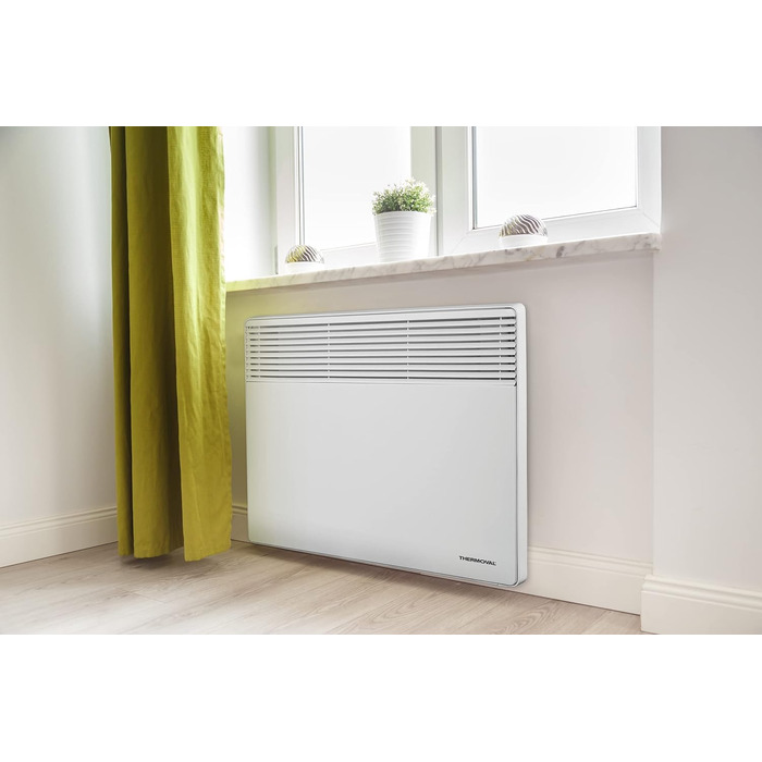 Електричний конвектор Thermoval TX 2500, 2,5 кВт, IP20, підлоговий або настінний електрообігрівач для дому та офісу, білий