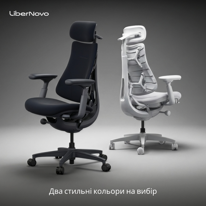 Крісло офісне ергономічне LiberNovo Omni Gen Graphite 48 см