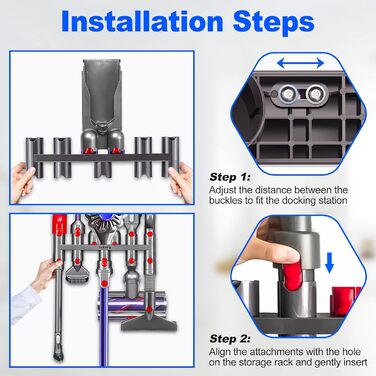 Кріплення для пилососа Dyson BellaGesundheit, настінна док-станція для моделей V7, V8, V10, V11, V15, V7 Slim, V8 Slim, V12 Slim, V11 Outsize, Digital Slim, Outsize, універсальна підставка-утримувач аксесуарів