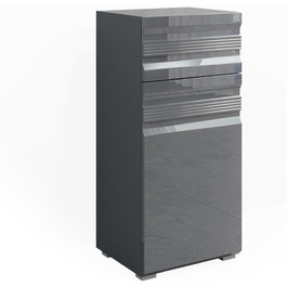 Пенал для ванної Vicco Freddy, антрацит глянець, 36x79 см