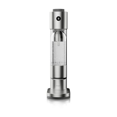 Автоматичний сифон для води WMF Element One зі сталі, газифікатор води з 3 рівнями насичення, сріблястий