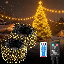 Світлодіодна гірлянда Kinamy для вулиці на батарейках, 20м (2x10м), 100 LED, акумулятор 3600mAh, перезарядна