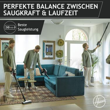 Акумуляторний пилосос Hoover 360° з LED, бездротовий для всіх типів підлоги, насадка Anti-Twist проти намотування волосся, 1200 POWERTIME, модель HF410H