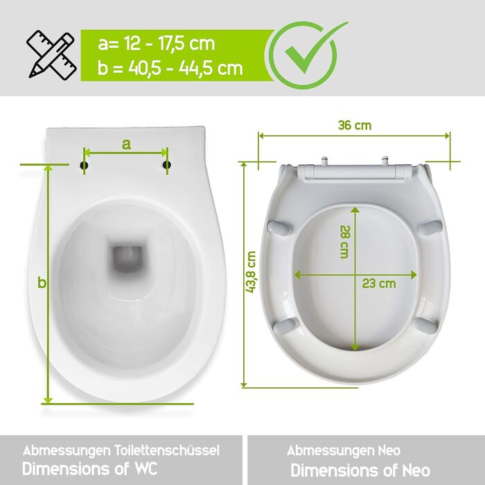 Універсальне сидіння для унітазу Aqua Bagno O-форма, з мікроліфтом, тонке, знімна кришка