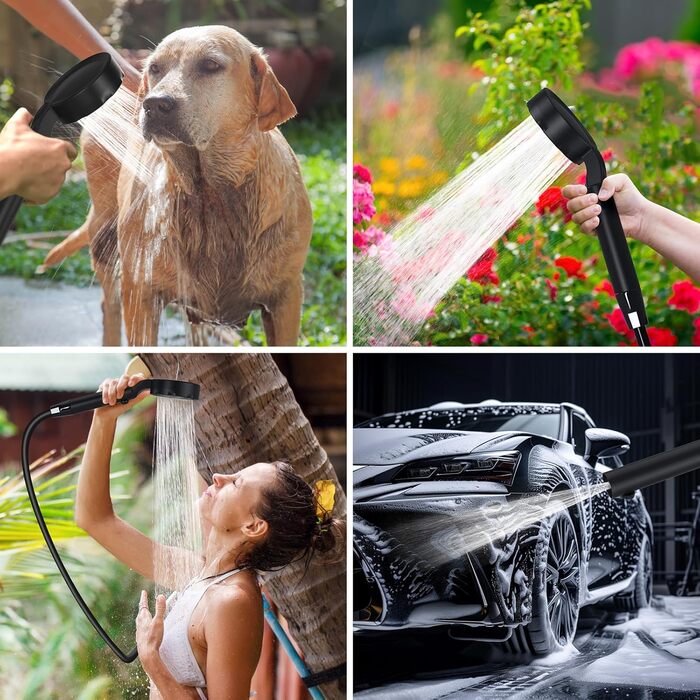 Мобільний душ Campingdusche з акумулятором 10000mAh, комплект для кемпінгу, відпочинку на природі, автомийки, пляжу, чорного кольору