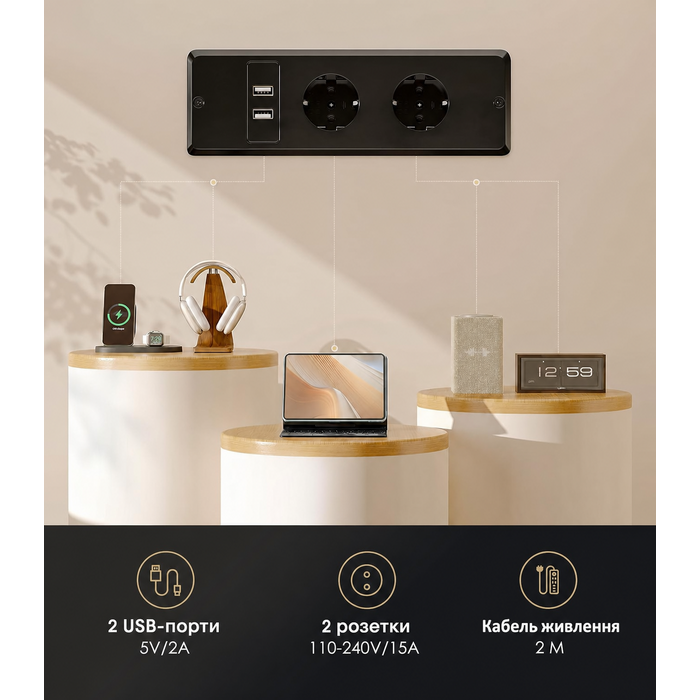 Кутовий стіл OffiGo з регулюванням висоти 140x80 см, електричний, з 4 шухлядами, коричневий вінтаж для офісу та кабінету